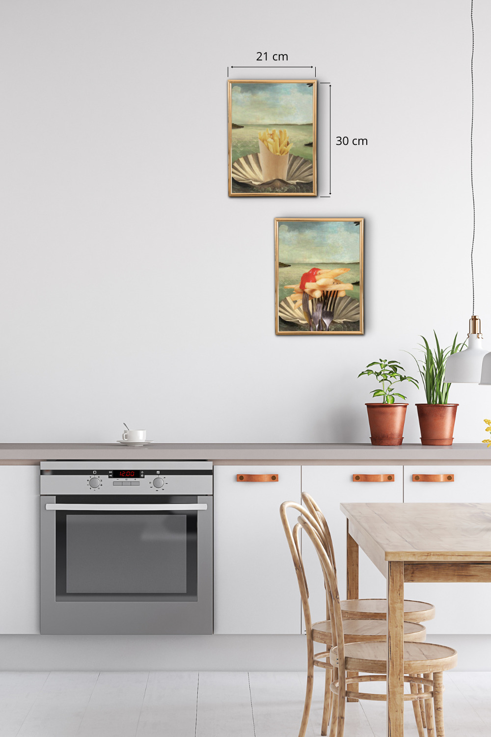 printy print Plakat frytki plakaty do kuchni zielony szary plakat do kuchni frytki muszla śniadanie do restauracji plakat venus rubens rokoko nowoczesny plakat 1