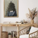 plakat joga yoga motywacyjny z cytatem plakat kobieta z kwiatami zamiast glowy vintage na prezent kwiaty obecnośc presence rośliny roślinnośc natura collage 2 flow yoga prints