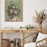 plakat joga yoga motywacyjny z cytatem plakat kobieta z kwiatami zamiast glowy vintage na prezent kwiaty rozkwit rozkwitaj rośliny roślinność natura collage 2 flow yoga prints