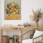 plakat joga yoga motywacyjny z-cytatem plakat kobieta z kwiatami zamiast glowy vintage na prezent kwiaty Growing rozwój pomarańcze kolaż collage 2 flow yoga prints