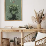 plakat joga yoga motywacyjny z cytatem plakat kobieta z kwiatami zamiast glowy vintage na prezent kwiaty luck koniczyna koniczynka rosliny roślinnośc natura collage 2 flow yoga prints