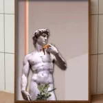 printy print Plakat David rzexba tęczowe plakaty pizza tęcza różowy plakaty do sypialni autorski wzór autorskie wzory plakatów kolaż collage kolaz nowoczesny 40 x 60 cm A4