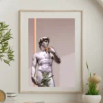 printy print Plakat David rzexba tęczowe plakaty pizza tęcza różowy plakaty do sypialni autorski wzór autorskie wzory plakatów kolaż collage kolaz nowoczesny 40 x 60 cm A4