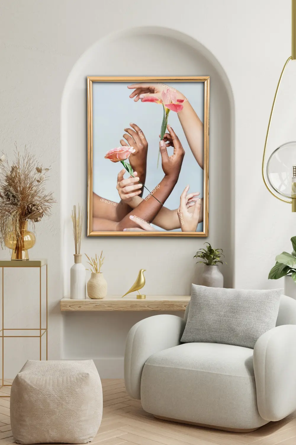 printy print Plakat dłonie kobieta chillout natura niebieski plakaty do sypialni autorski wzór autorskie wzory plakatów kolaż collage kolaz nowoczesny 40 x 60 cm A4