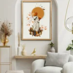 printy print Plakat dynia jesień ciasto dyniowe dla kobiety kremowy beżowy plakaty do sypialni autorski wzór autorskie wzory plakatów kolaż collage kolaz nowoczesny 40 x 60 cm A4