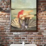 printy print Plakat frytki z ketchupem plakaty do kuchni fryteczka zielony niebieski plakat do kuchni widelec do restauracji plakat rubens rokoko nowoczesny 50x70 A4