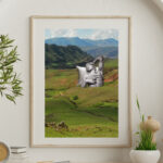 printy print Plakat góry rzeźba chillout natura krajobraz plakaty do sypialni autorski wzór autorskie wzory plakatów kolaż collage kolaz nowoczesny 40 x 60 cm A4