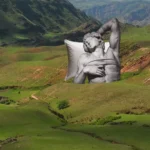 printy print Plakat góry rzeźba chillout natura krajobraz plakaty do sypialni autorski wzór autorskie wzory plakatów kolaż collage kolaz nowoczesny 40 x 60 cm A4