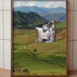 printy print Plakat góry rzeźba chillout natura krajobraz plakaty do sypialni autorski wzór autorskie wzory plakatów kolaż collage kolaz nowoczesny 40 x 60 cm A4
