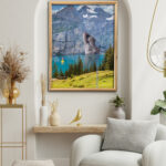 printy print Plakat góry rzeźba chillout natura krajobraz plakaty do sypialni autorski wzór autorskie wzory plakatów kolaż collage kolaz nowoczesny 40 x 60 cm A4