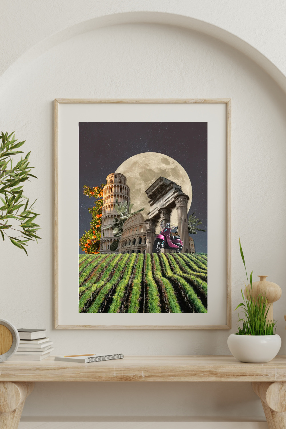printy print Plakat góry włochy natura krajobraz plakaty do sypialni autorski wzór autorskie wzory plakatów kolaż collage kolaz nowoczesny 40 x 60 cm A4