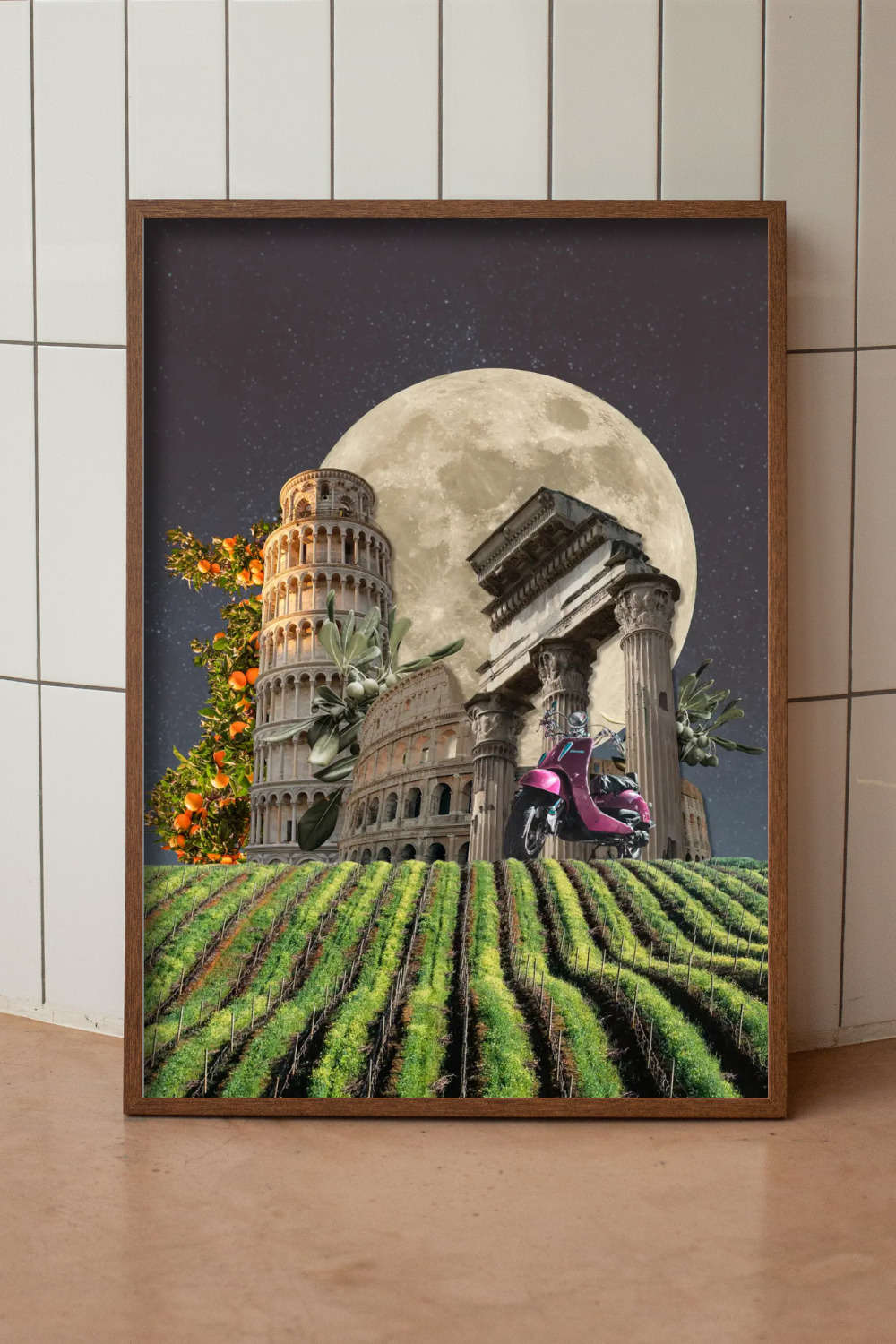 printy print Plakat góry włochy natura krajobraz plakaty do sypialni autorski wzór autorskie wzory plakatów kolaż collage kolaz nowoczesny 40 x 60 cm A4