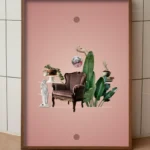 printy print Plakat kula disco dla kobiety różowy plakaty do sypialni autorski wzór autorskie wzory plakatów kolaż collage kolaz nowoczesny 40 x 60 cm A4 1