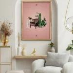 printy print Plakat kula disco dla kobiety różowy plakaty do sypialni autorski wzór autorskie wzory plakatów kolaż collage kolaz nowoczesny 40 x 60 cm A4 1