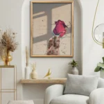 printy print Plakat kwiaty róża rózyczka ogród kobieta dla kobiety czerwony beżowy kremowy plakaty do sypialni autorski wzór autorskie wzory plakatów kolaż collage kolaz nowoczesny 40 x 60 cm A4