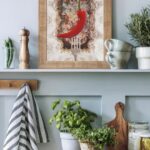 printy print Plakat papryka plakaty do kuchni czerwony szary plakat do kuchni papryka widelec śniadanie do restauracji plakat rubens rokoko nowoczesny plakat 3