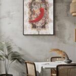 printy print Plakat papryka plakaty do kuchni czerwony szary plakat do kuchni papryka widelec śniadanie do restauracji plakat rubens rokoko nowoczesny plakat 3