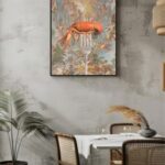 printy print Plakat raczek rak plakaty do kuchni niebieski szary pomarańczowy plakat do kuchni raczki widelec do restauracji plakat rubens rokoko nowoczesny 50x70 A4