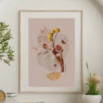 printy print Plakat różowy jesien dłoń plakaty do sypialni autorski wzór autorskie wzory plakatów kolaż collage kolaz nowoczesny 40 x 60 cm A4 4