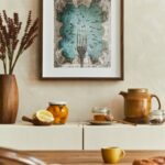 printy print Plakat widelec plakaty do kuchni niebieski szary plakat do kuchni widelec śniadanie do restauracji plakat rubens rokoko nowoczesny duży plakat do kuchni 1