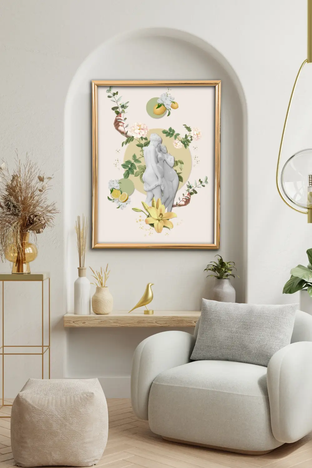 printy print Plakat włochy cytryna rzeźba chillout natura plakaty do sypialni autorski wzór autorskie wzory plakatów kolaż collage kolaz nowoczesny 40 x 60 cm A4